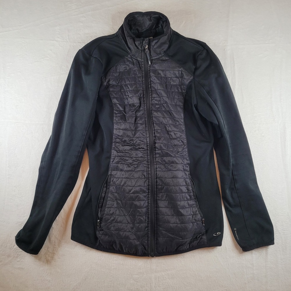 Champion VentureLoft Hybrid Jacket Womens Medium Black Quilted Full Zip Active